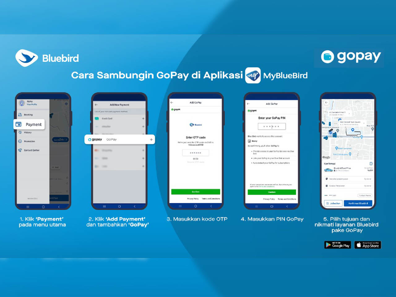 GoPay Kini Jadi Opsi Pembayaran di Aplikasi MyBluebird, Lebih Aman Kala Bepergian Selama Pandemi